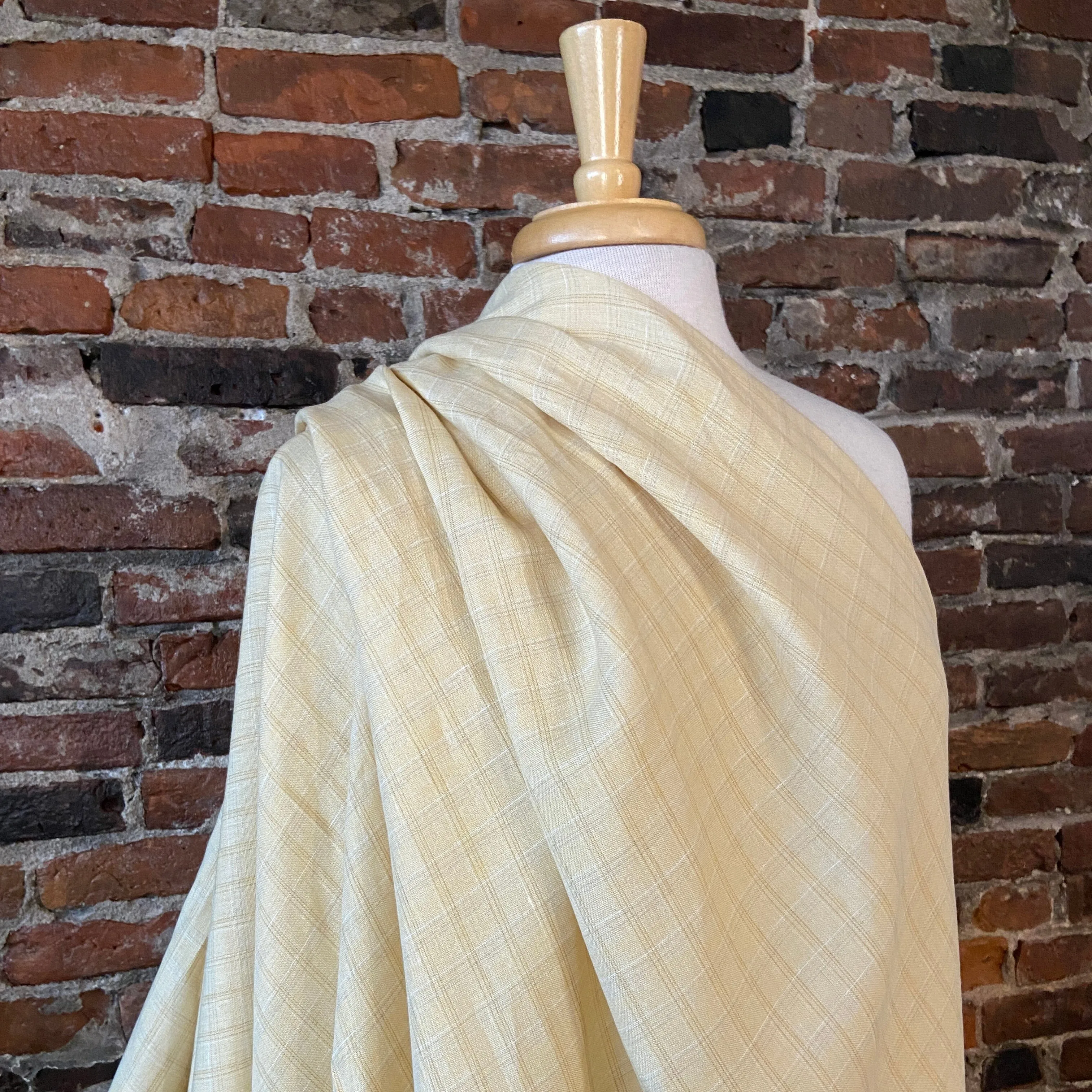 100% Yarn Dyed Linen in Honey Butter
