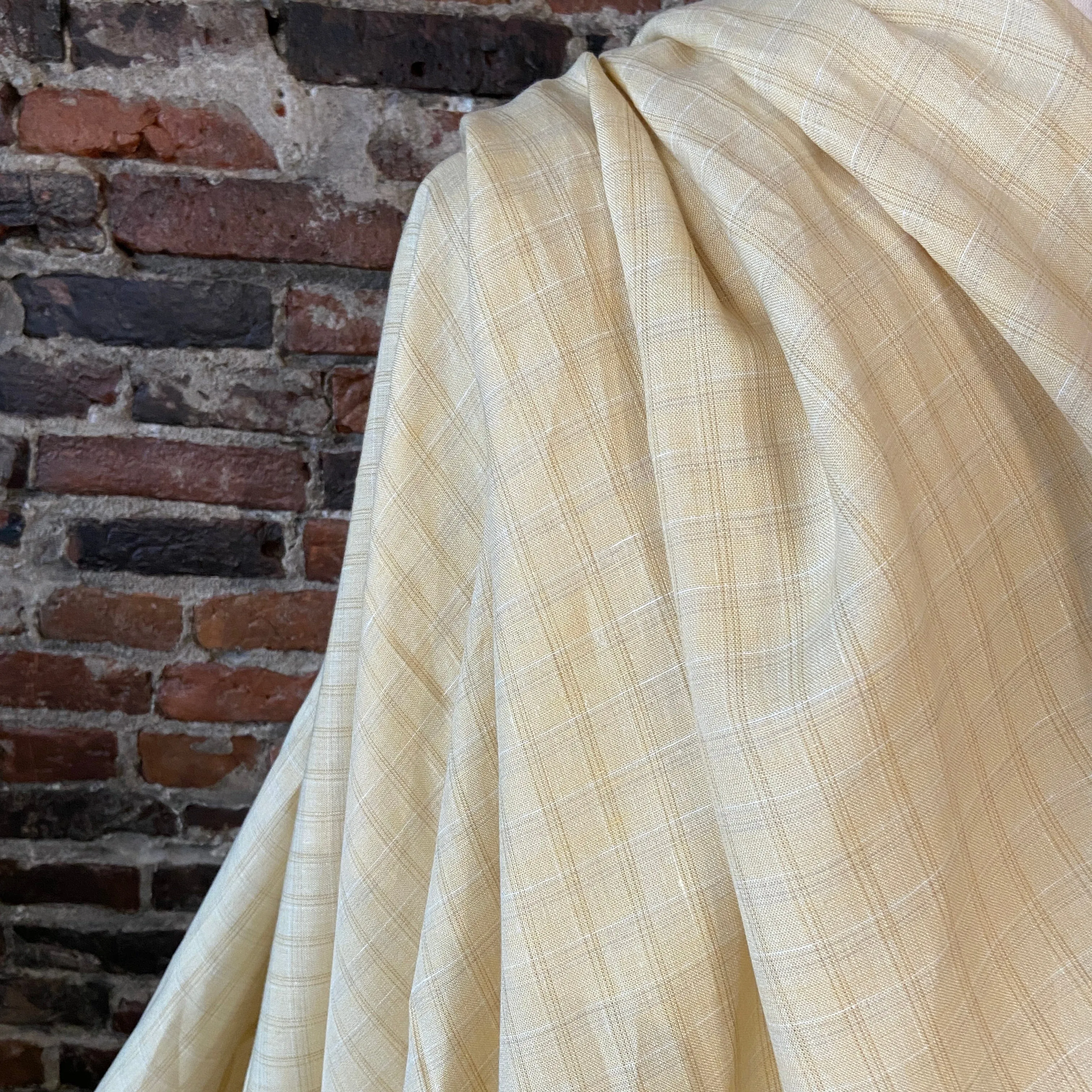 100% Yarn Dyed Linen in Honey Butter