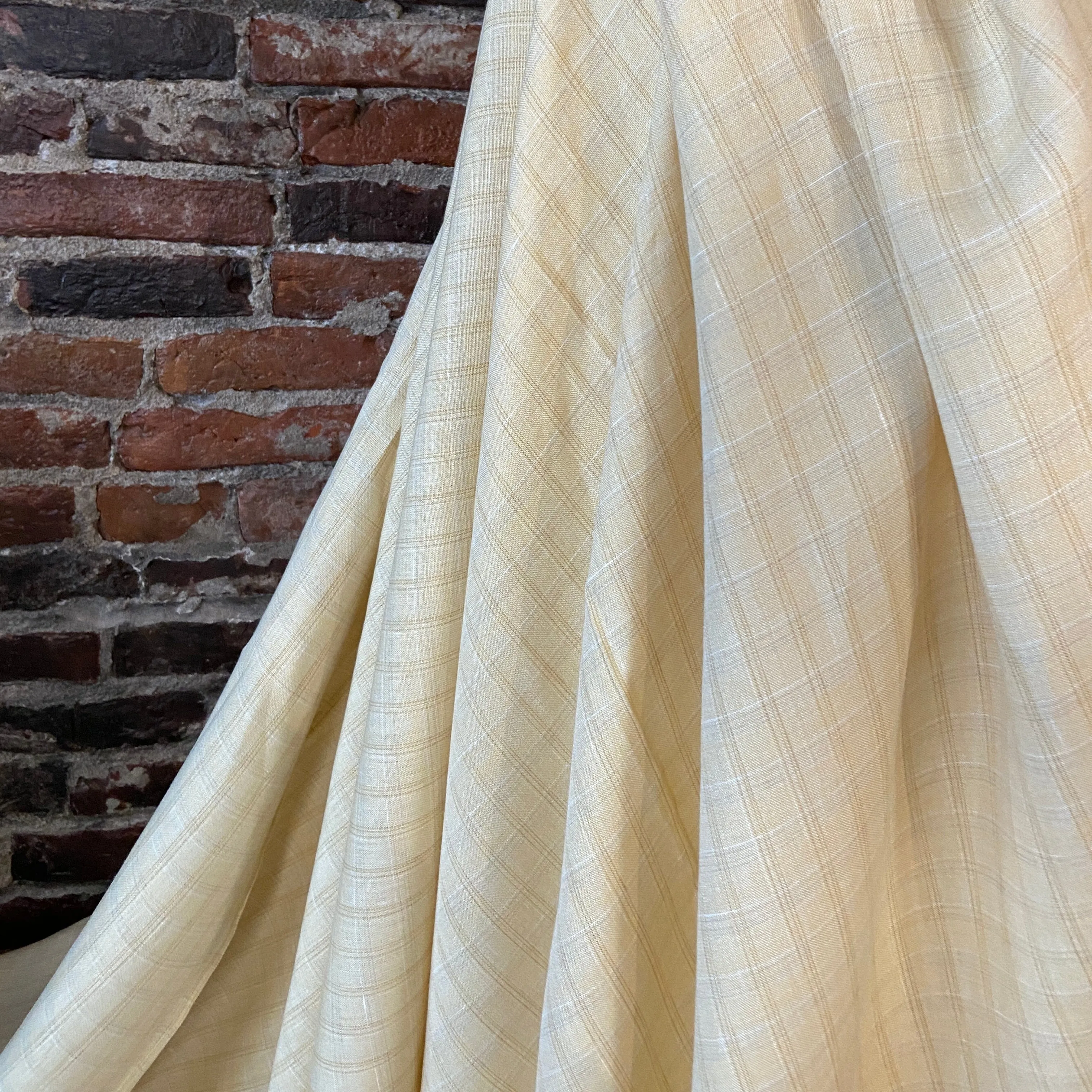 100% Yarn Dyed Linen in Honey Butter