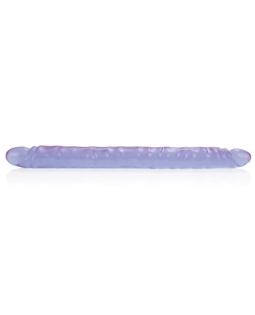 17" Slim Jim Duo Veined Super Slim Dong - Reflective Gel Purple