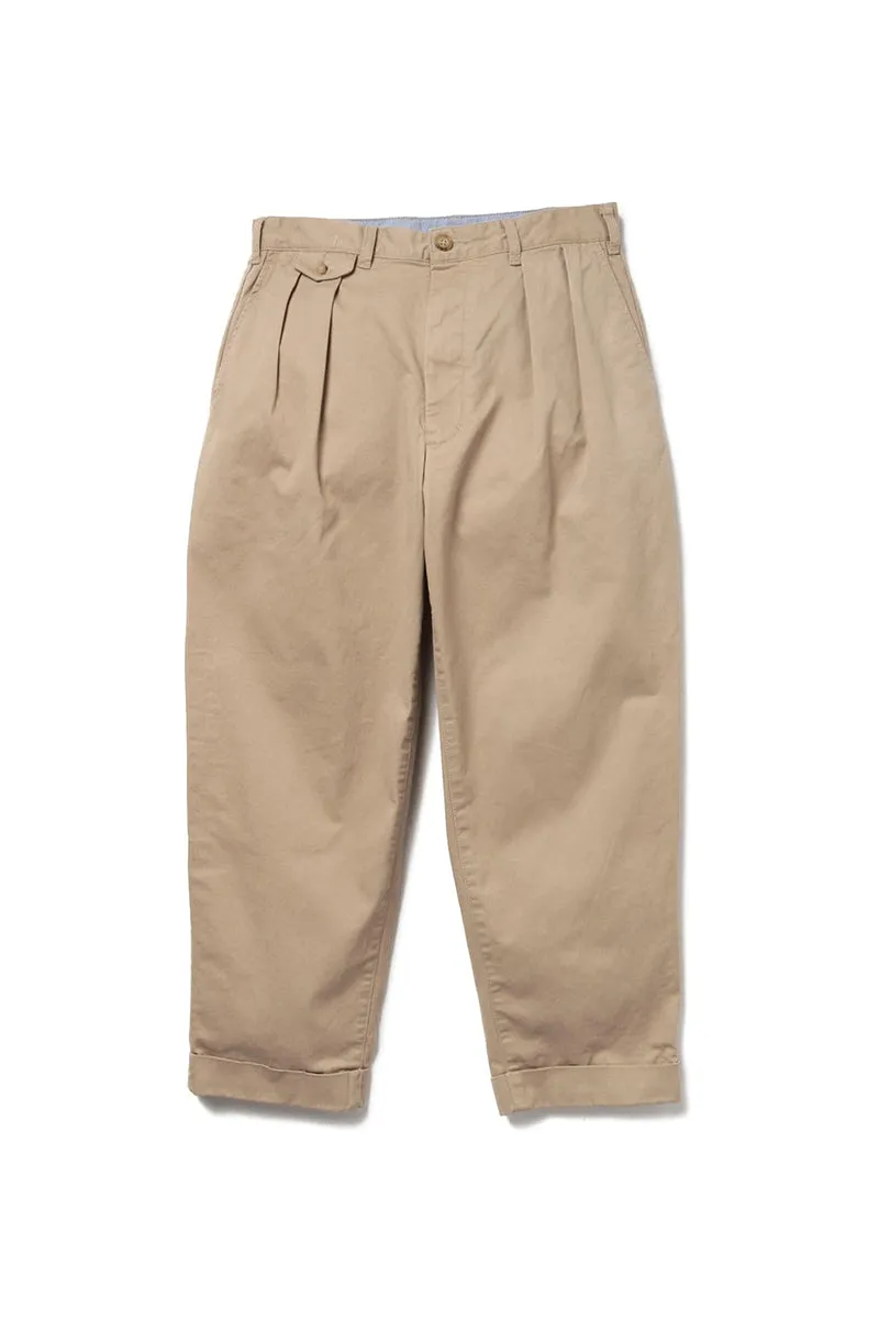 2 Pleats Twill Pant - Khaki