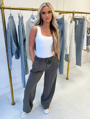 Alexia Khaki Wide Leg Jogger Trousers