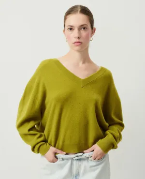 American Vintage Raxow Chameleon Green V-Neck Knit