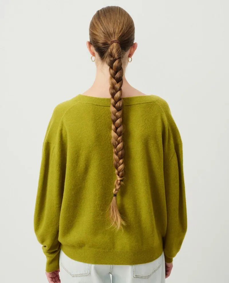 American Vintage Raxow Chameleon Green V-Neck Knit