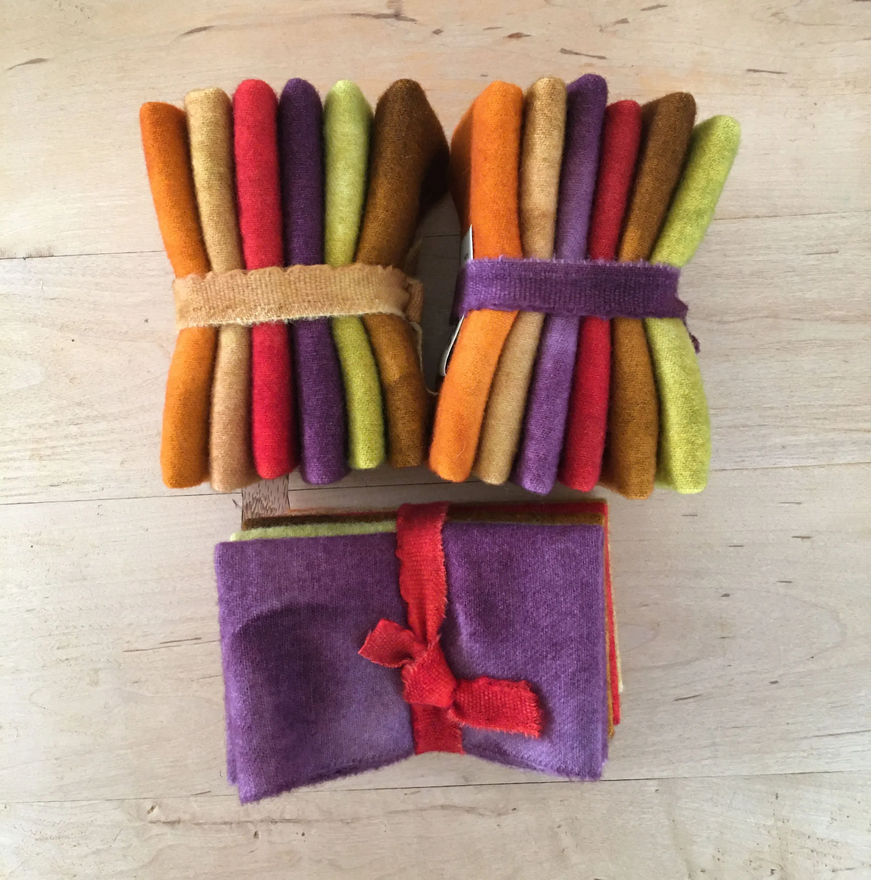 AUTUMN:  Six Pack of Hand Dyed Wool Bundle for Rug Hooking & Wool Applique