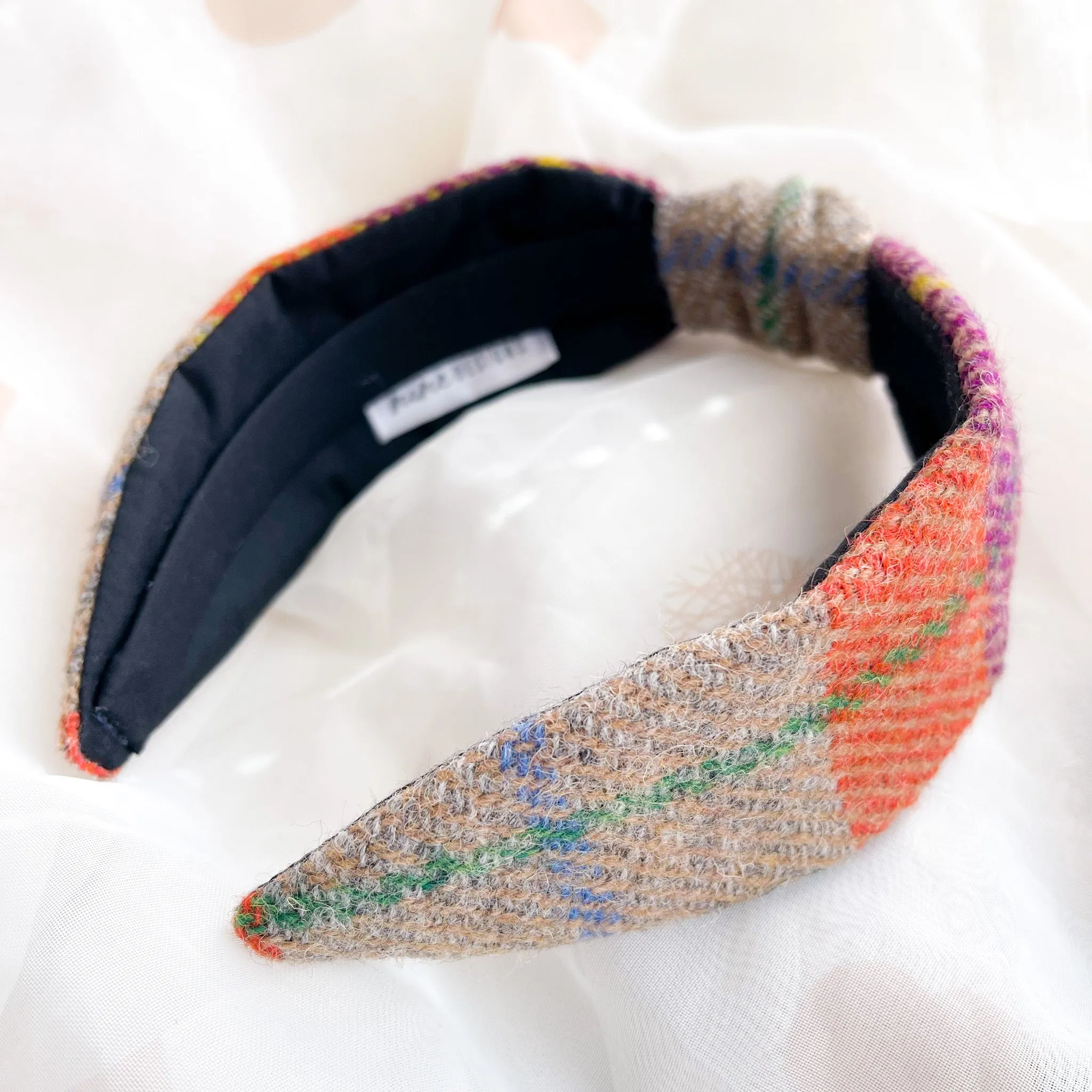 Autumnal Check Tweed Knot Headband