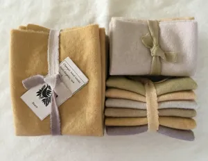 BEACH Six Pack of Hand Dyed Wool Bundle for Rug Hooking and Wool Applique