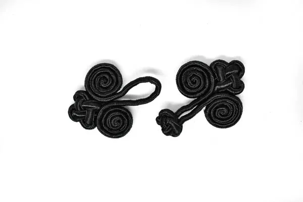 Black Frog Button-Closure 3.25" x 1.50" - 1 Piece