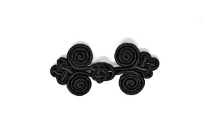 Black Frog Button-Closure 3.25" x 1.50" - 1 Piece