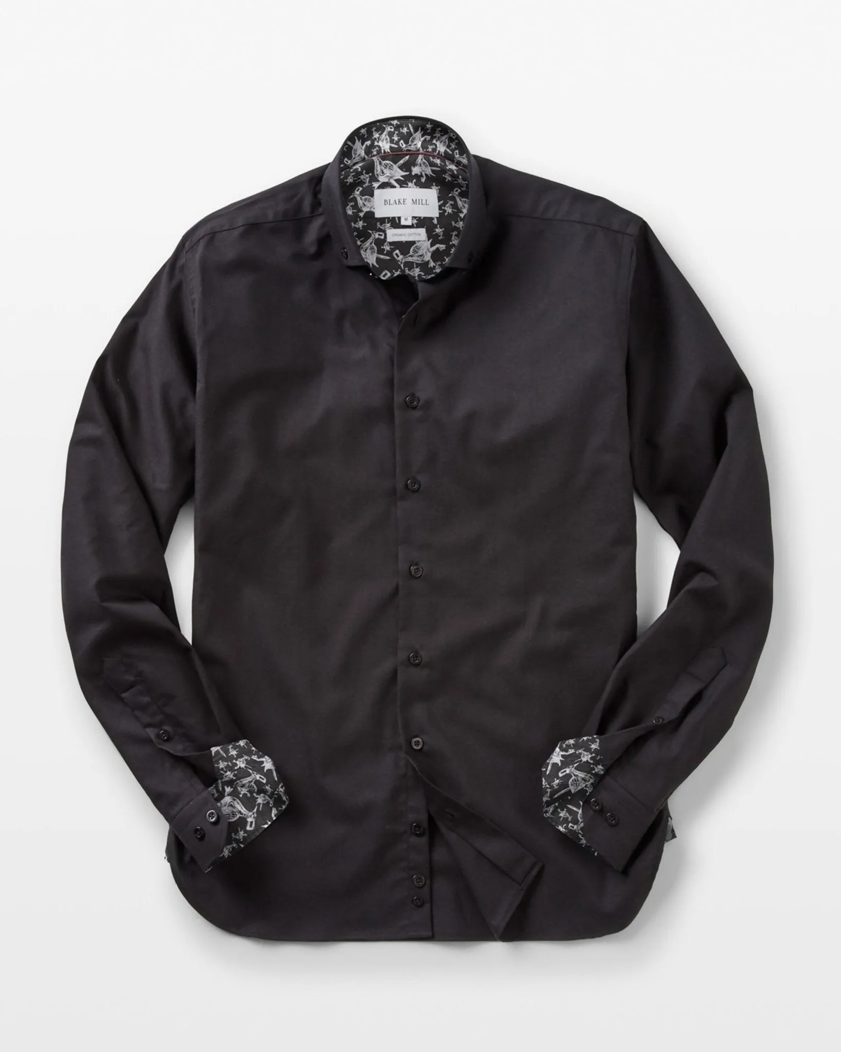 Black Oxford with Counting Ducks Accents Button-Down Shirt