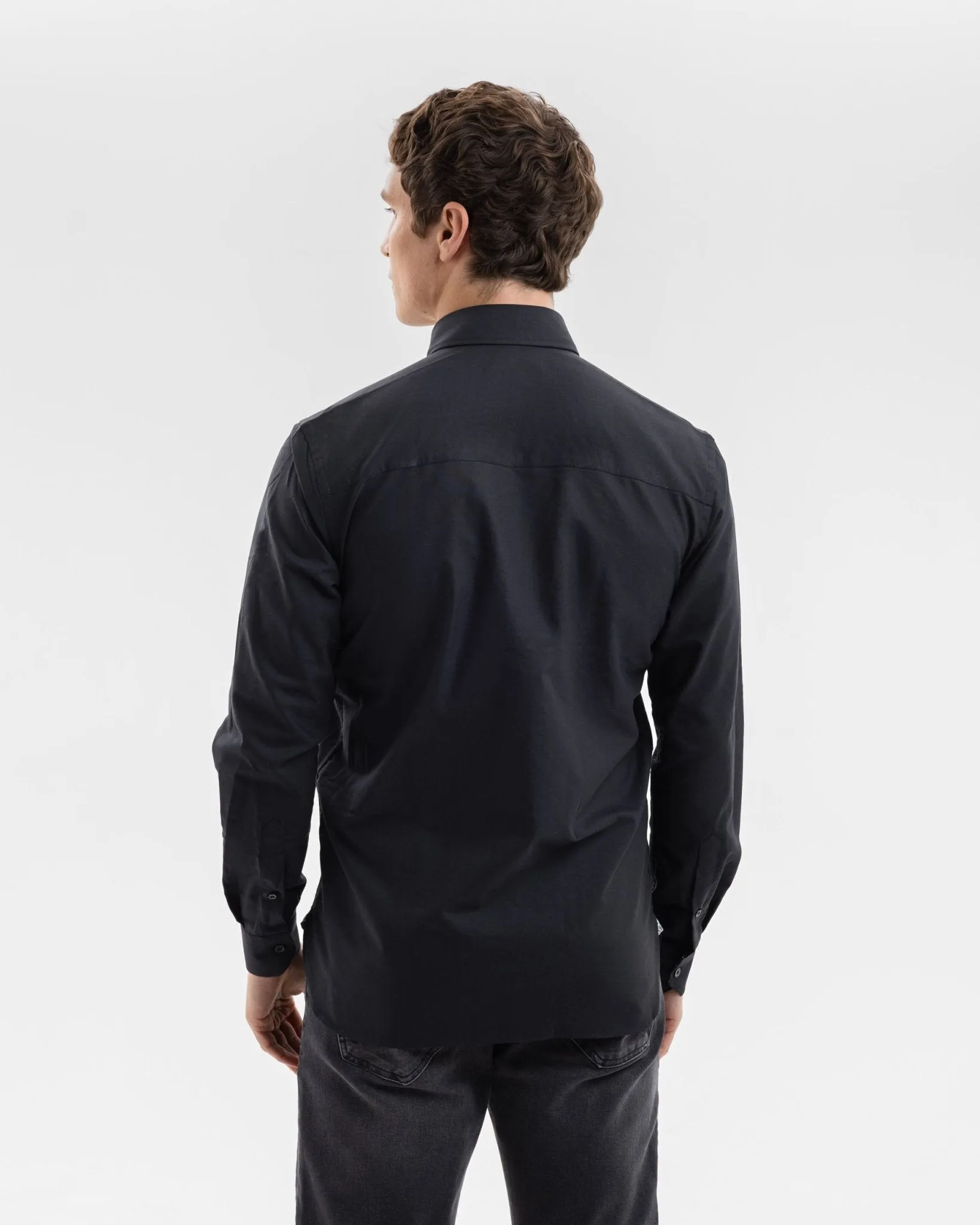 Black Oxford with Counting Ducks Accents Button-Down Shirt