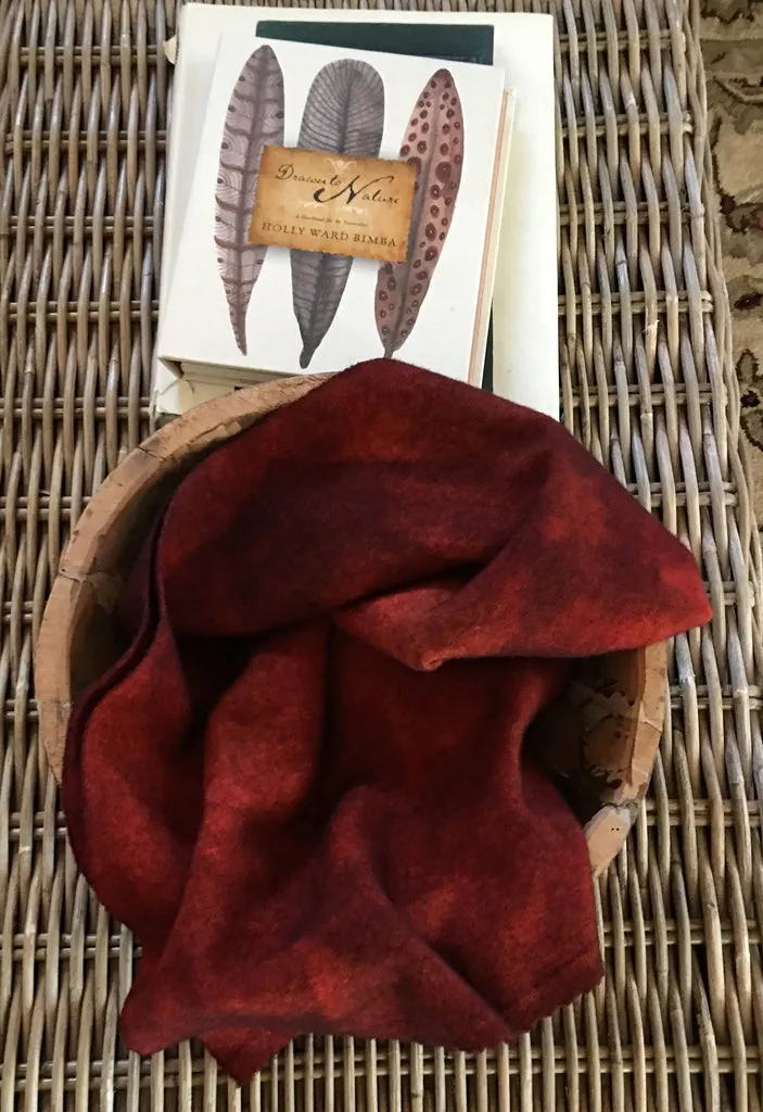 BRICK Hand Dyed YARD Wool Fabric for Wool Applique and Rug Hooking