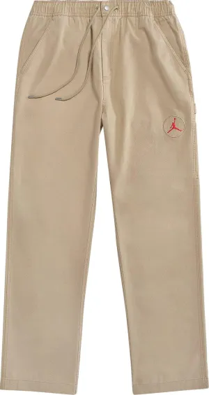 Cactus Jack by Travis Scott x Jordan Canvas Pant 'Desert/Khaki/University Red', tan