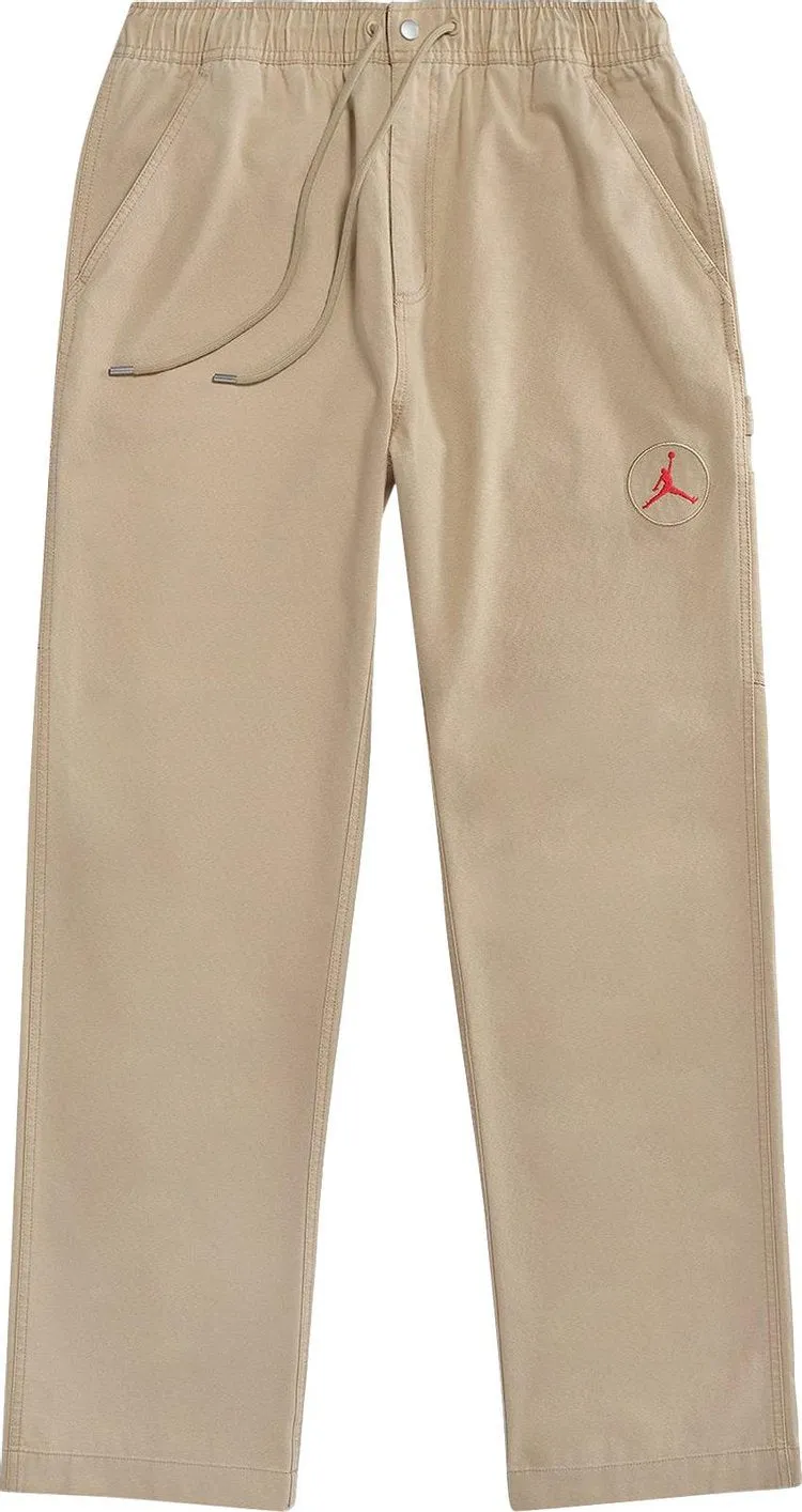 Cactus Jack by Travis Scott x Jordan Canvas Pant 'Desert/Khaki/University Red', tan