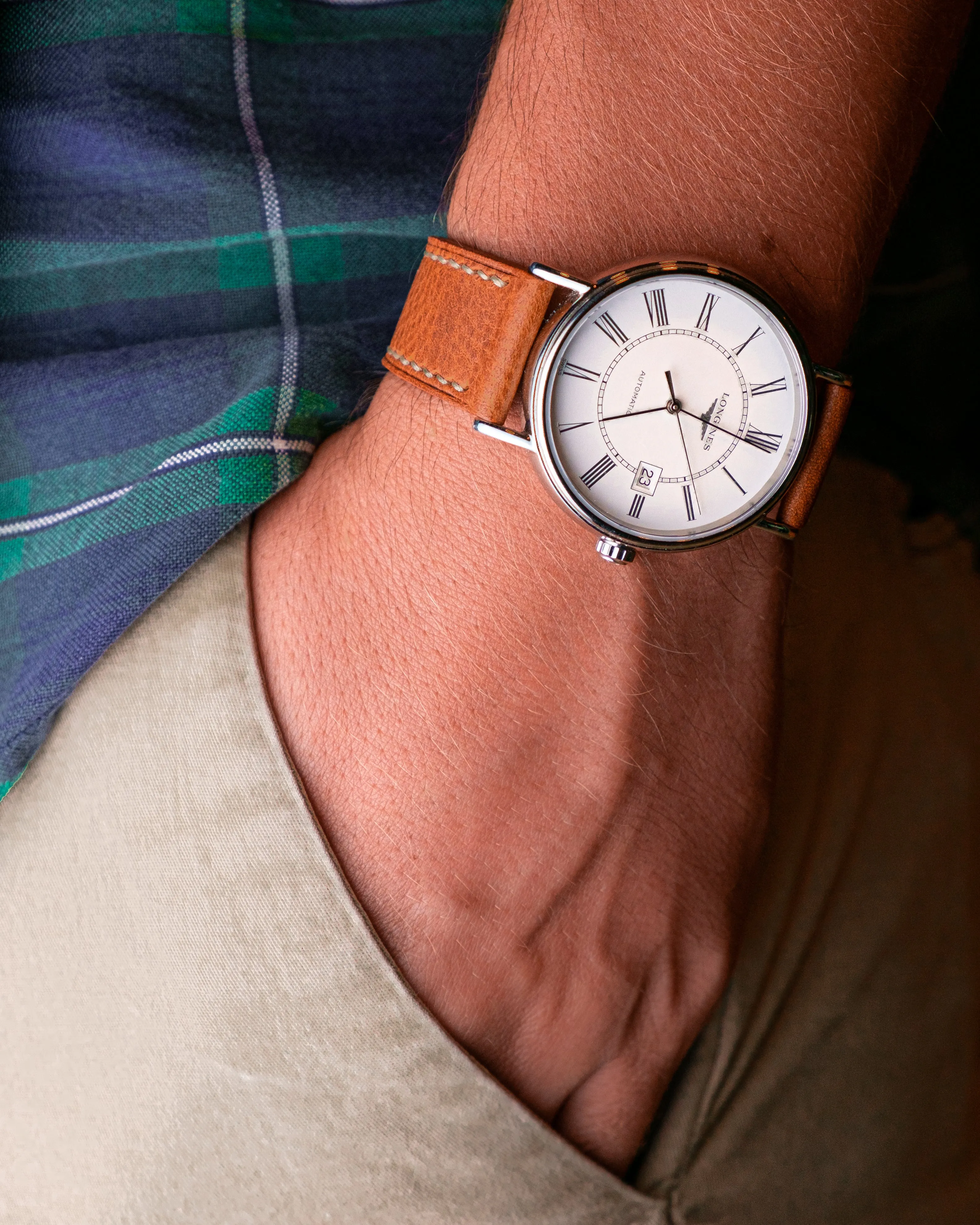 Caramel Full-Stitched Watch Strap