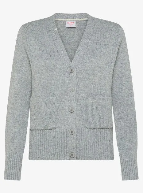 CARDIGAN SOLID L/S GRIGIO