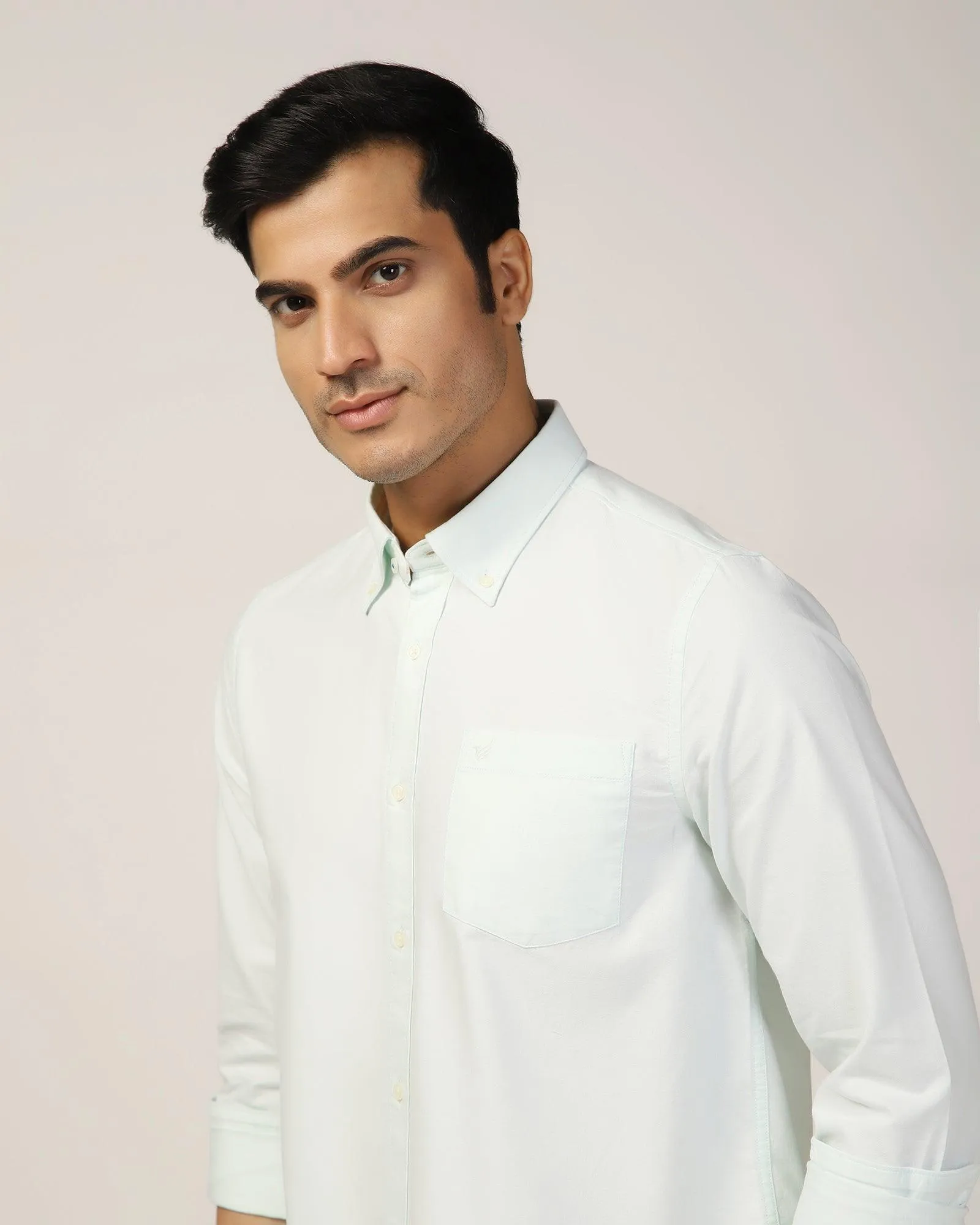 Casual Mint Solid Shirt - Molly