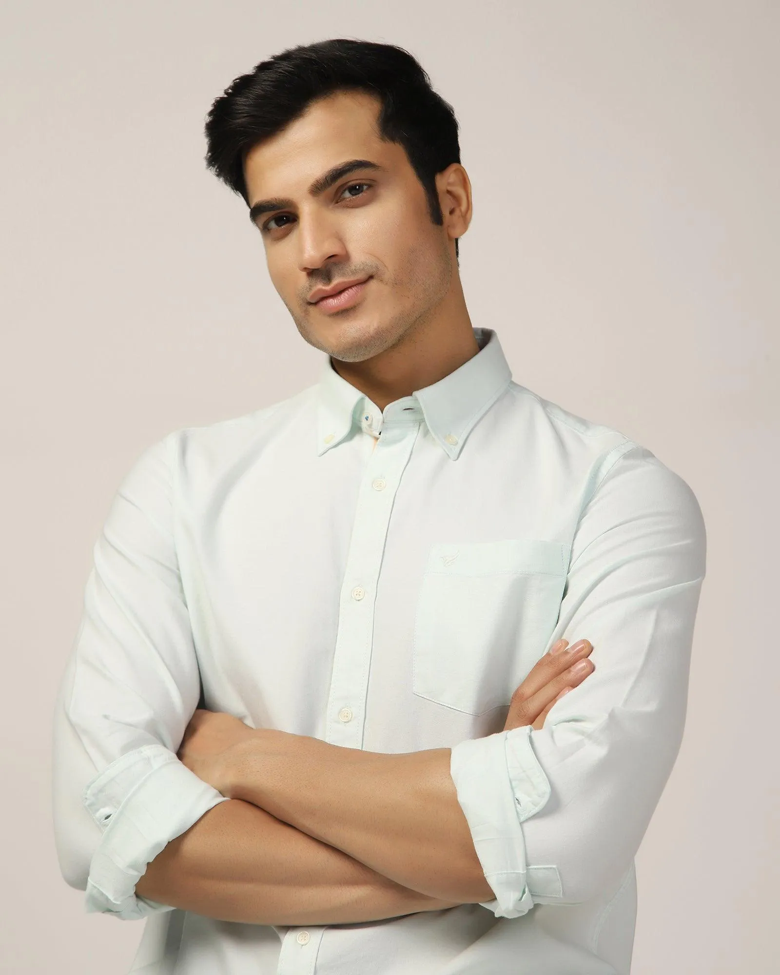 Casual Mint Solid Shirt - Molly