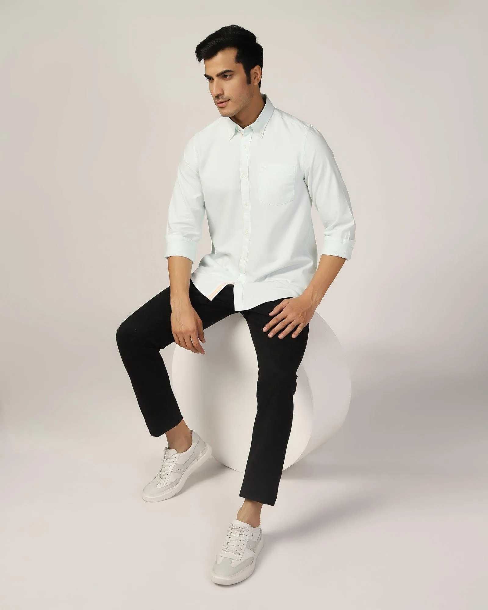 Casual Mint Solid Shirt - Molly