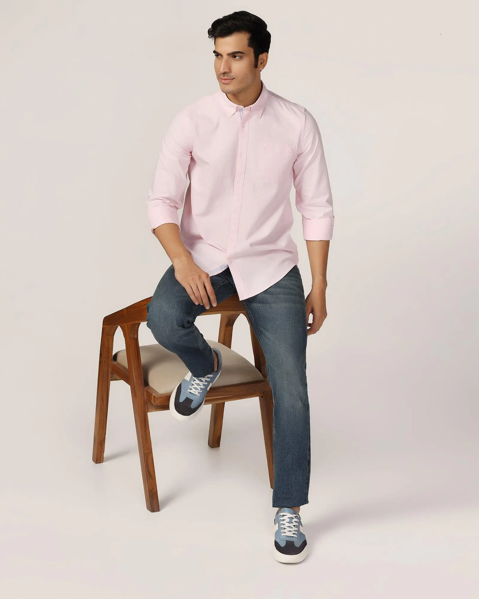 Casual Pink Solid Shirt - Molly