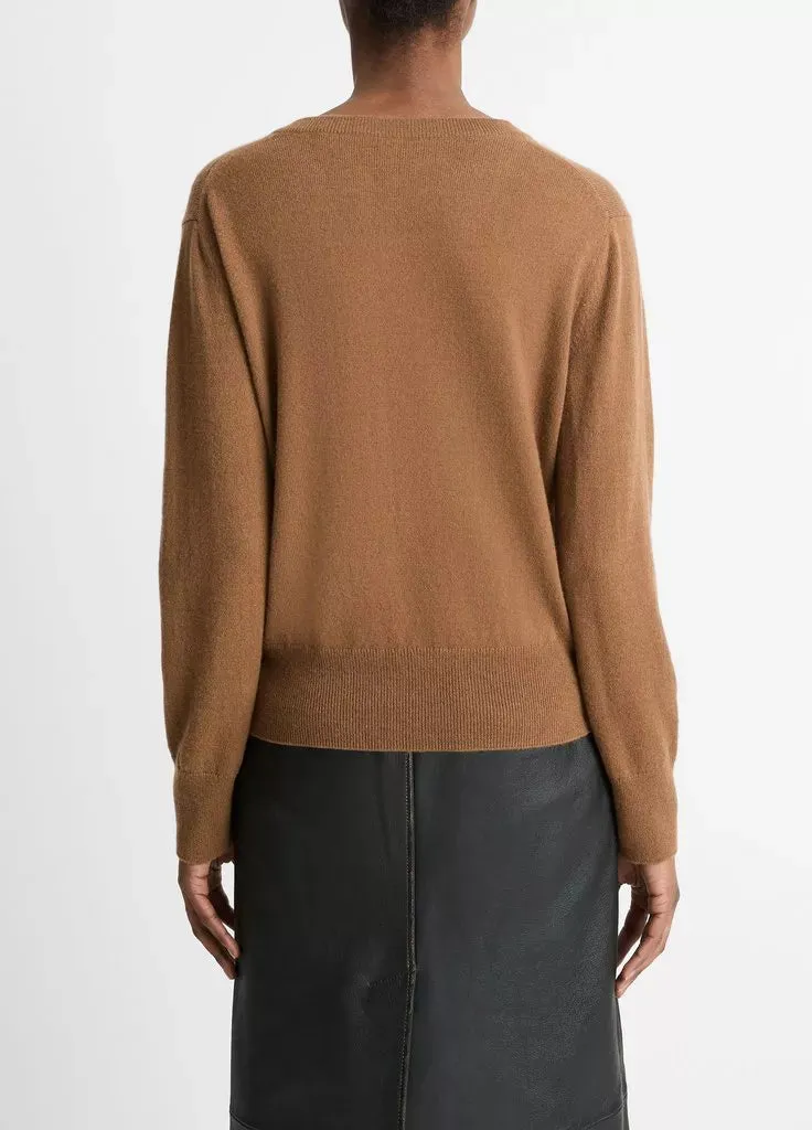 Casual V-Neck Sweater- Almond