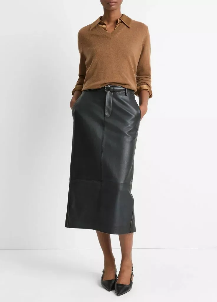 Casual V-Neck Sweater- Almond