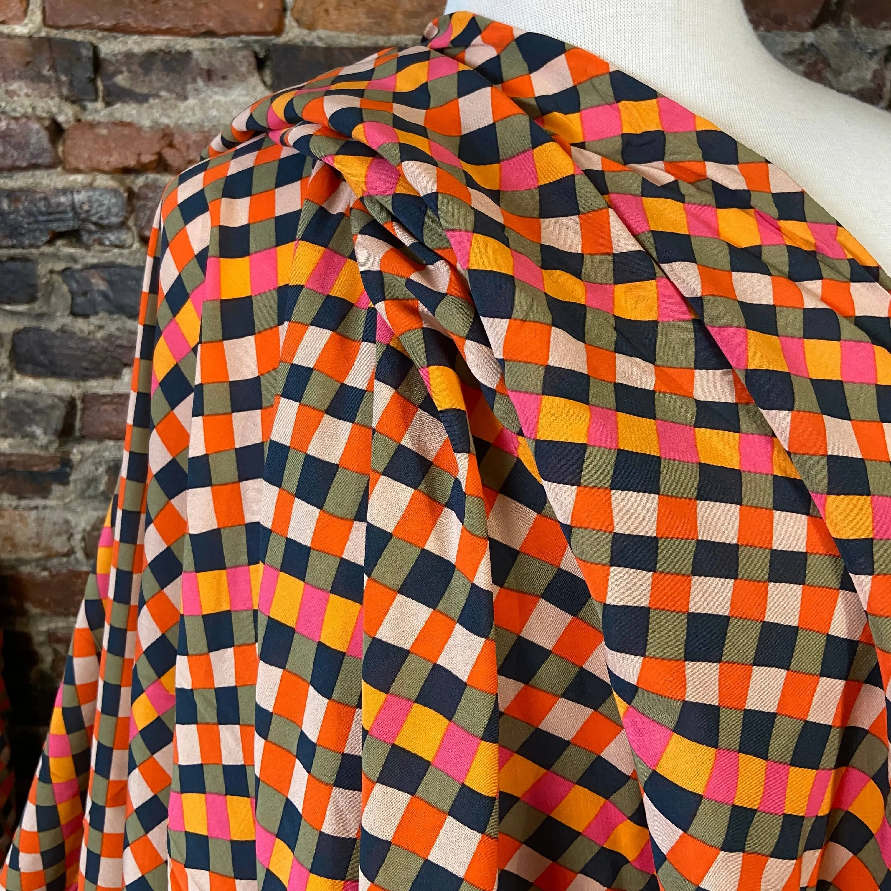 Checkerboard Plaid in Orange