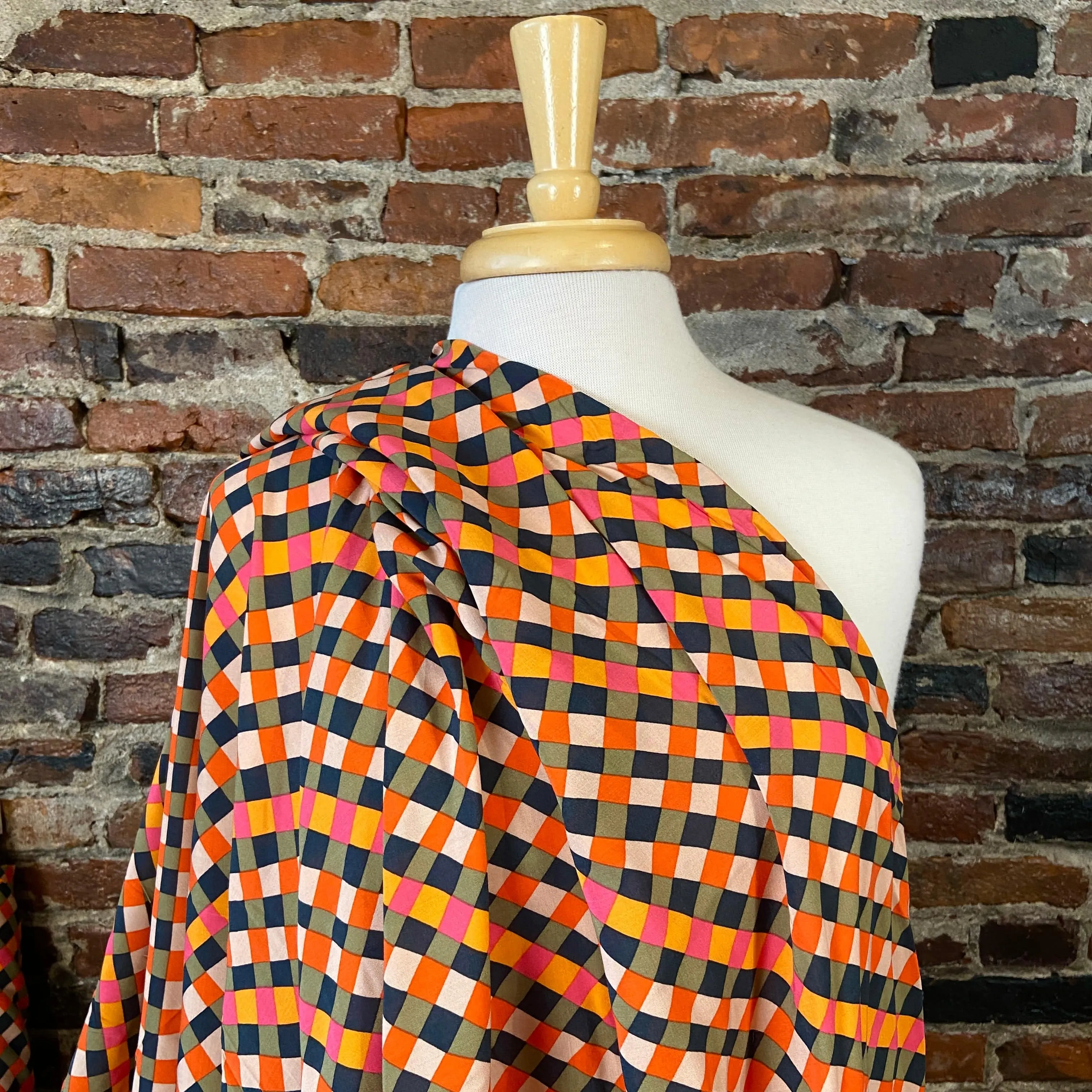 Checkerboard Plaid in Orange