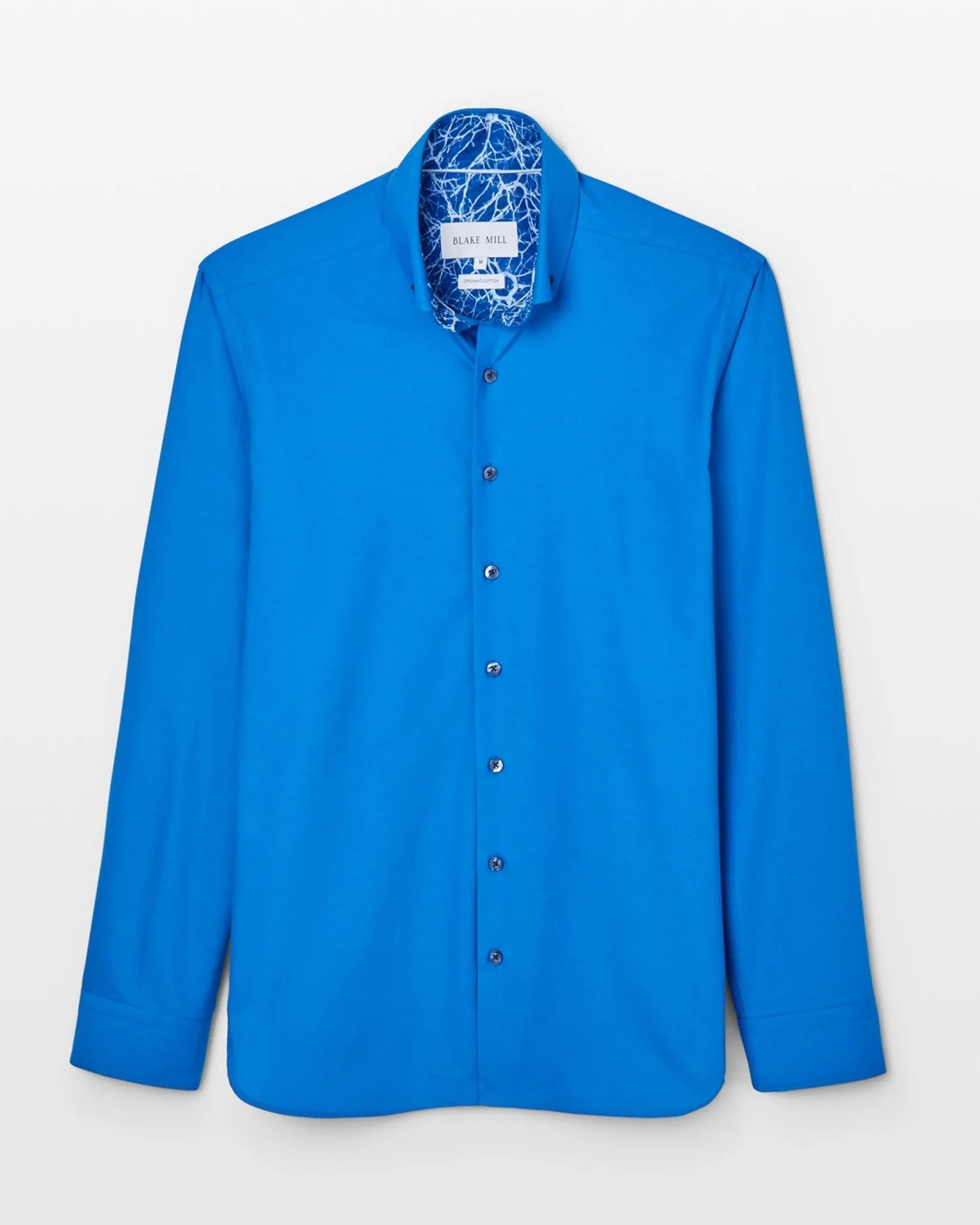 Cobalt Blue Oxford with Mind Maps Accents Button-Down Shirt
