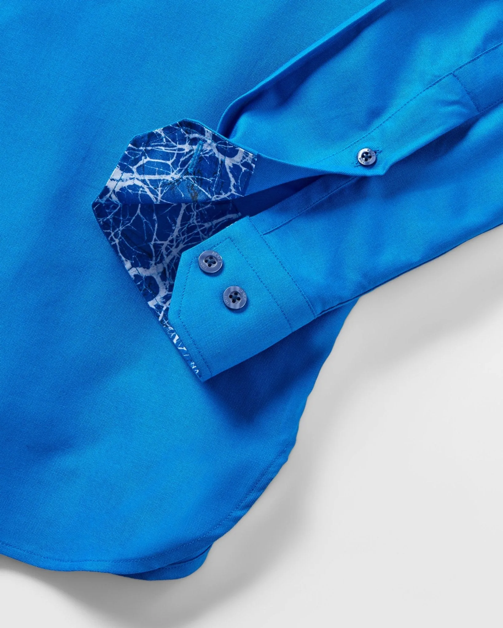 Cobalt Blue Oxford with Mind Maps Accents Button-Down Shirt