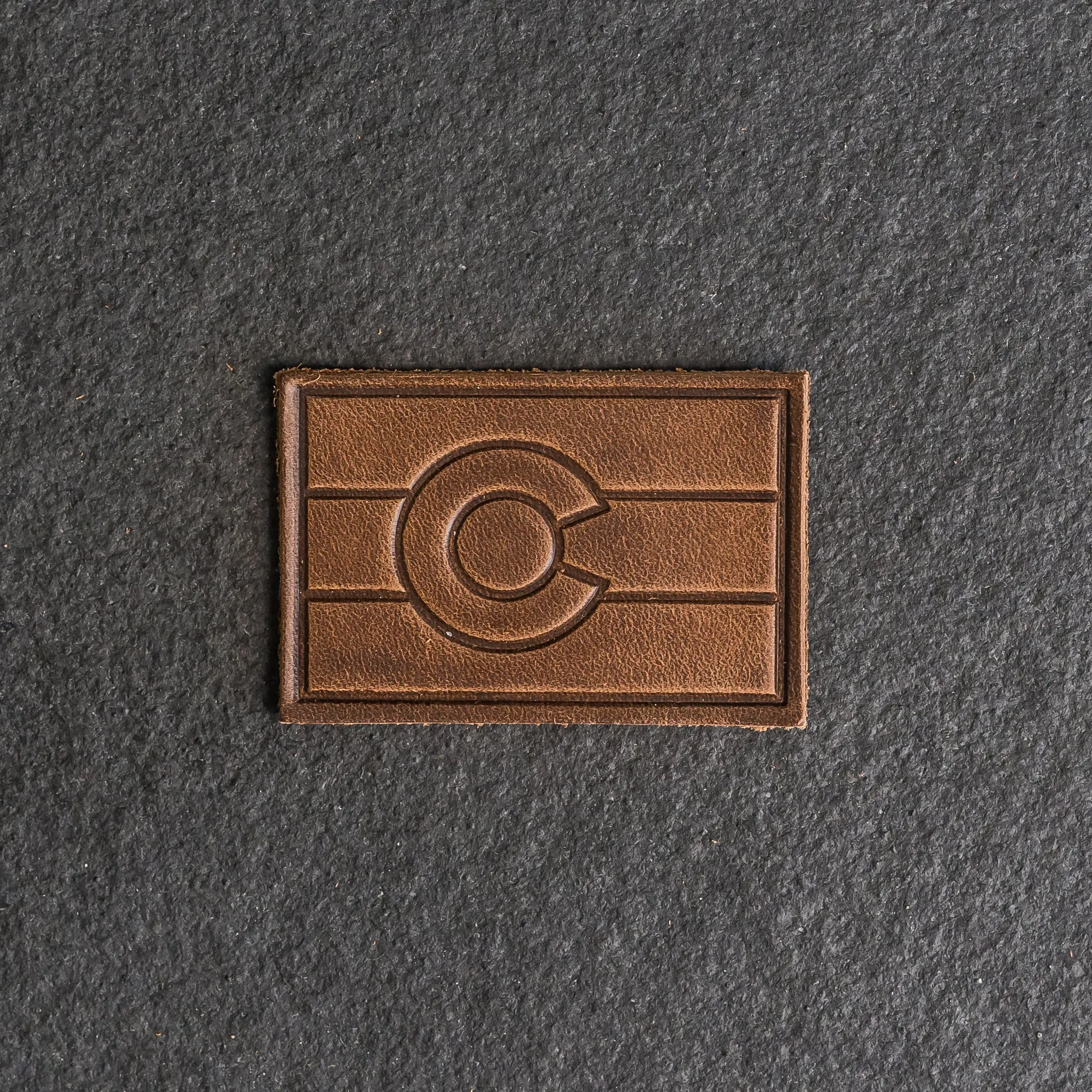 Colorado Flag Leather Patches with optional Velcro added