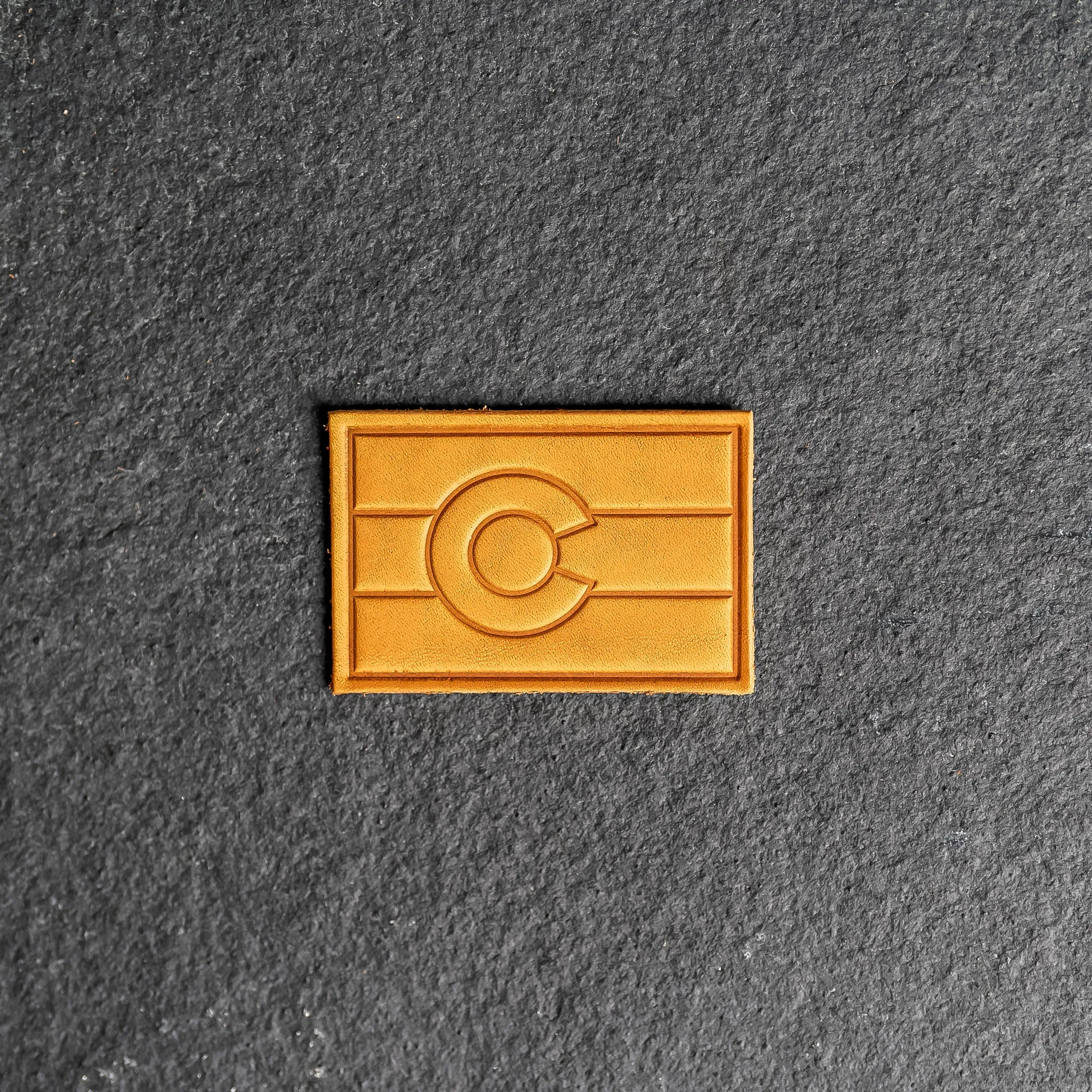 Colorado Flag Leather Patches with optional Velcro added