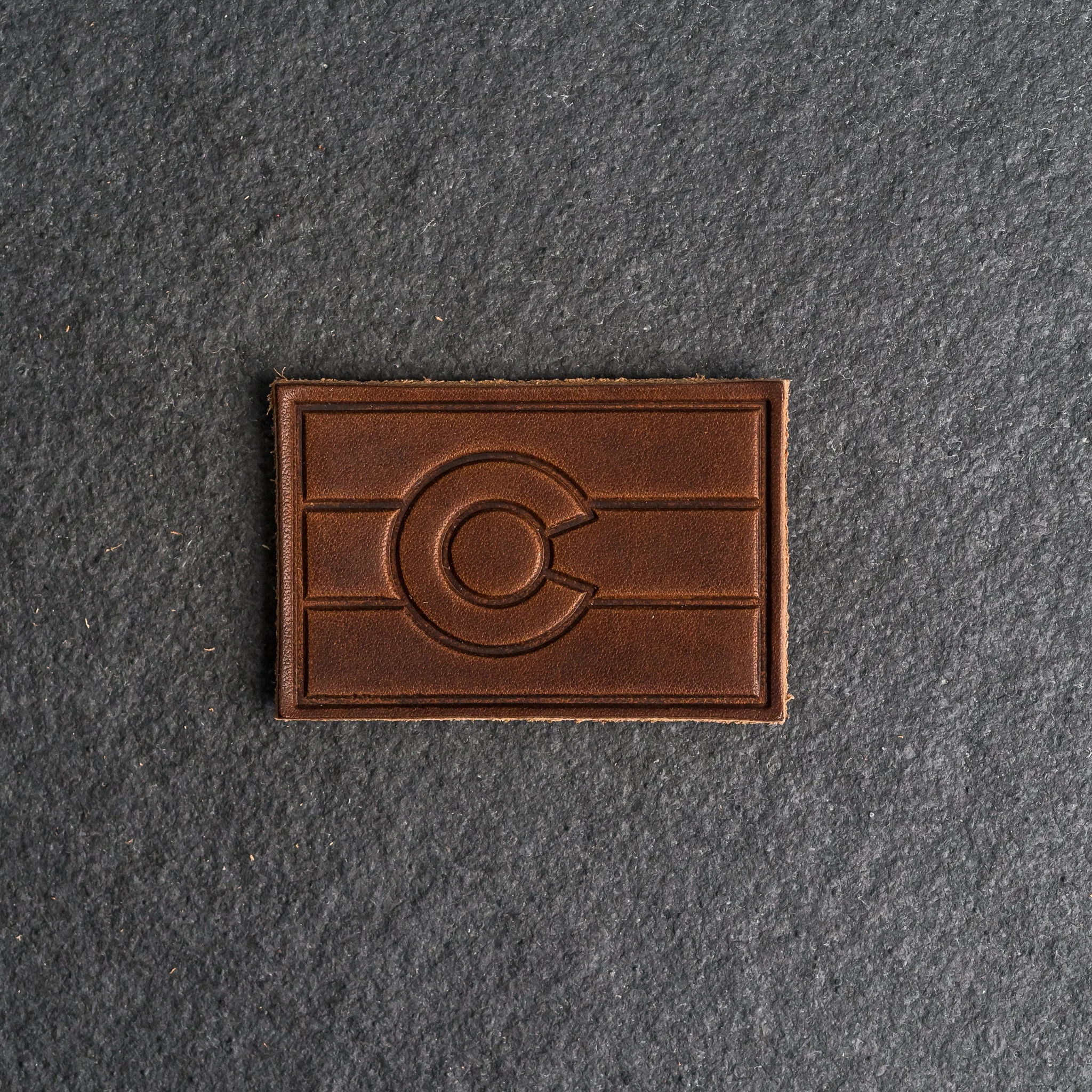 Colorado Flag Leather Patches with optional Velcro added