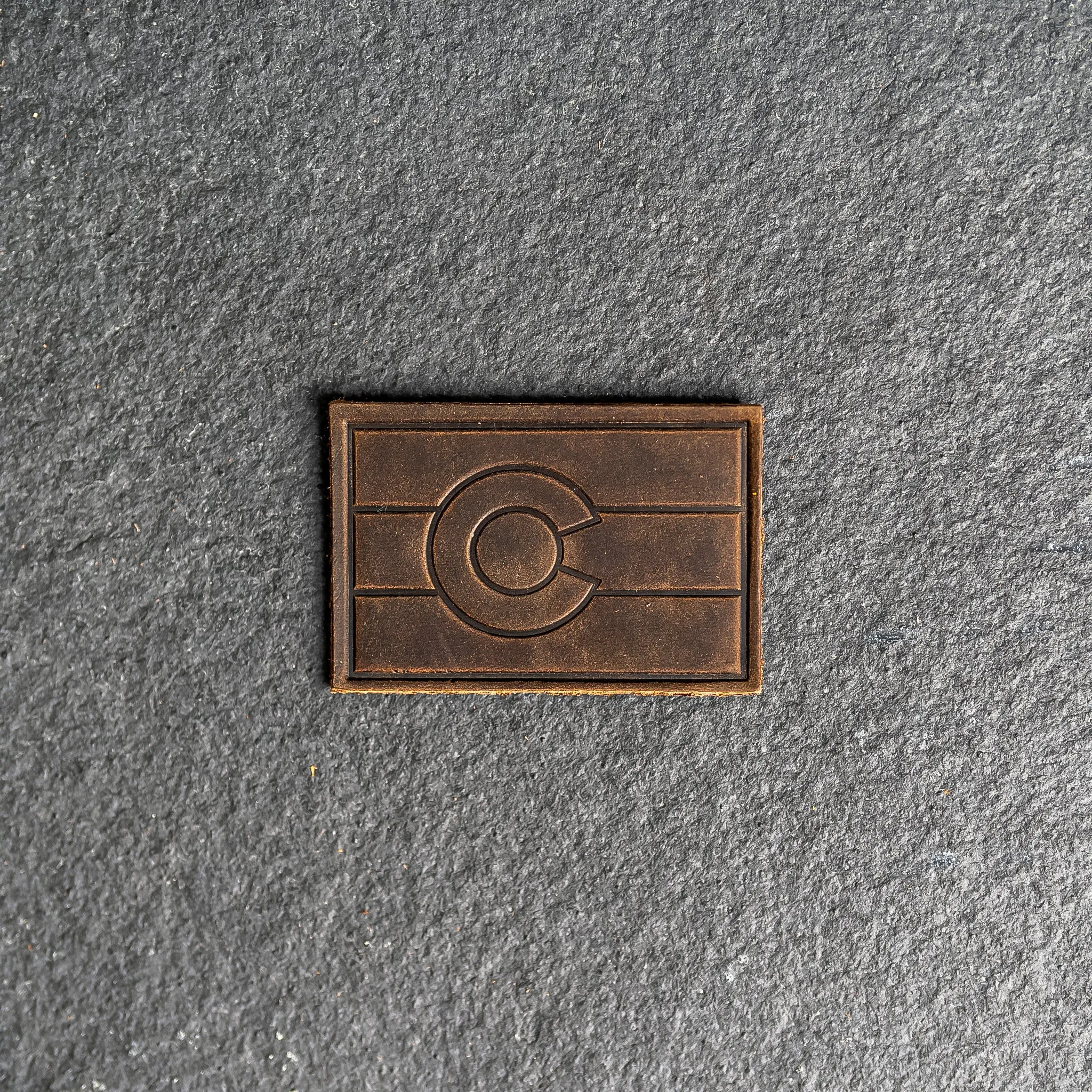 Colorado Flag Leather Patches with optional Velcro added