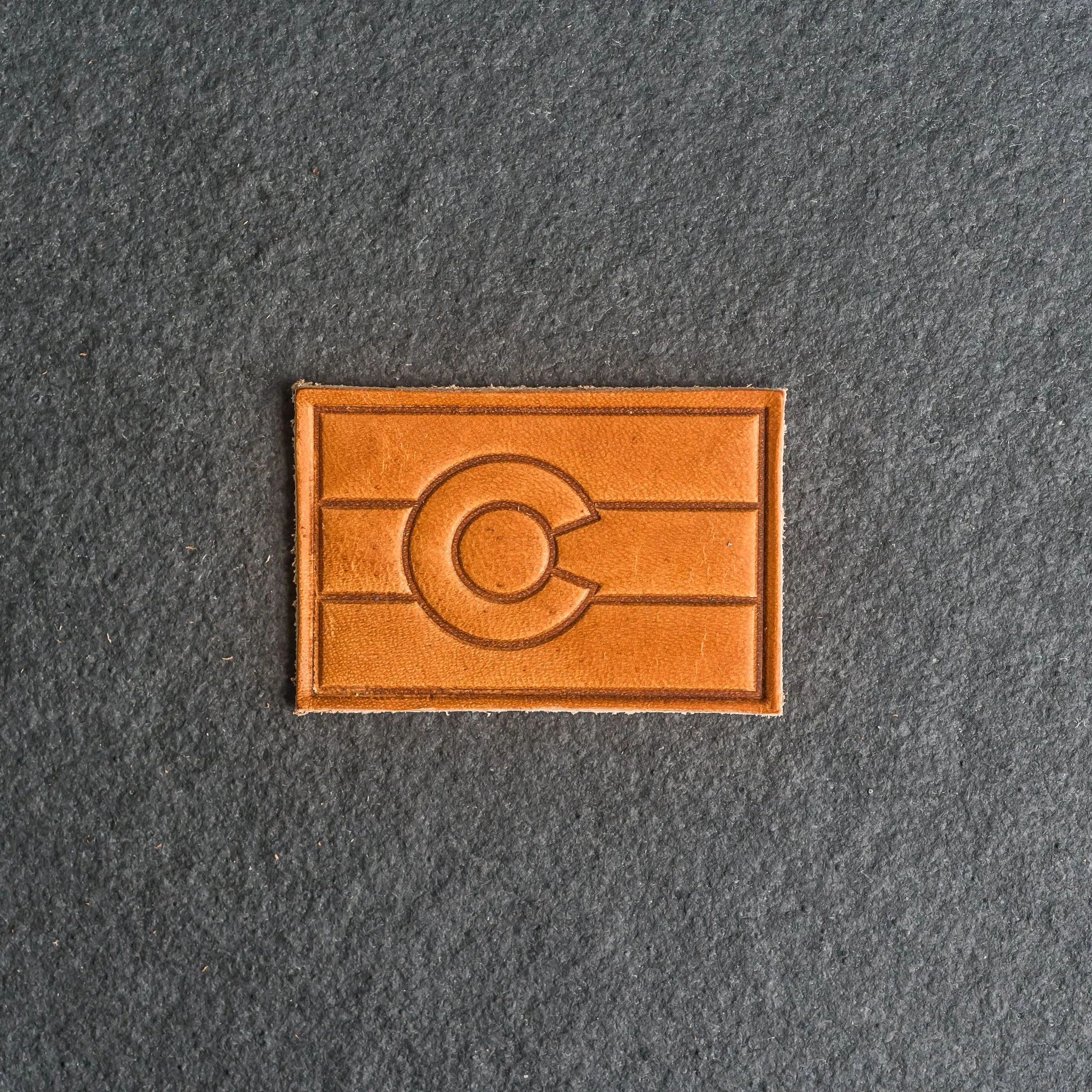 Colorado Flag Leather Patches with optional Velcro added