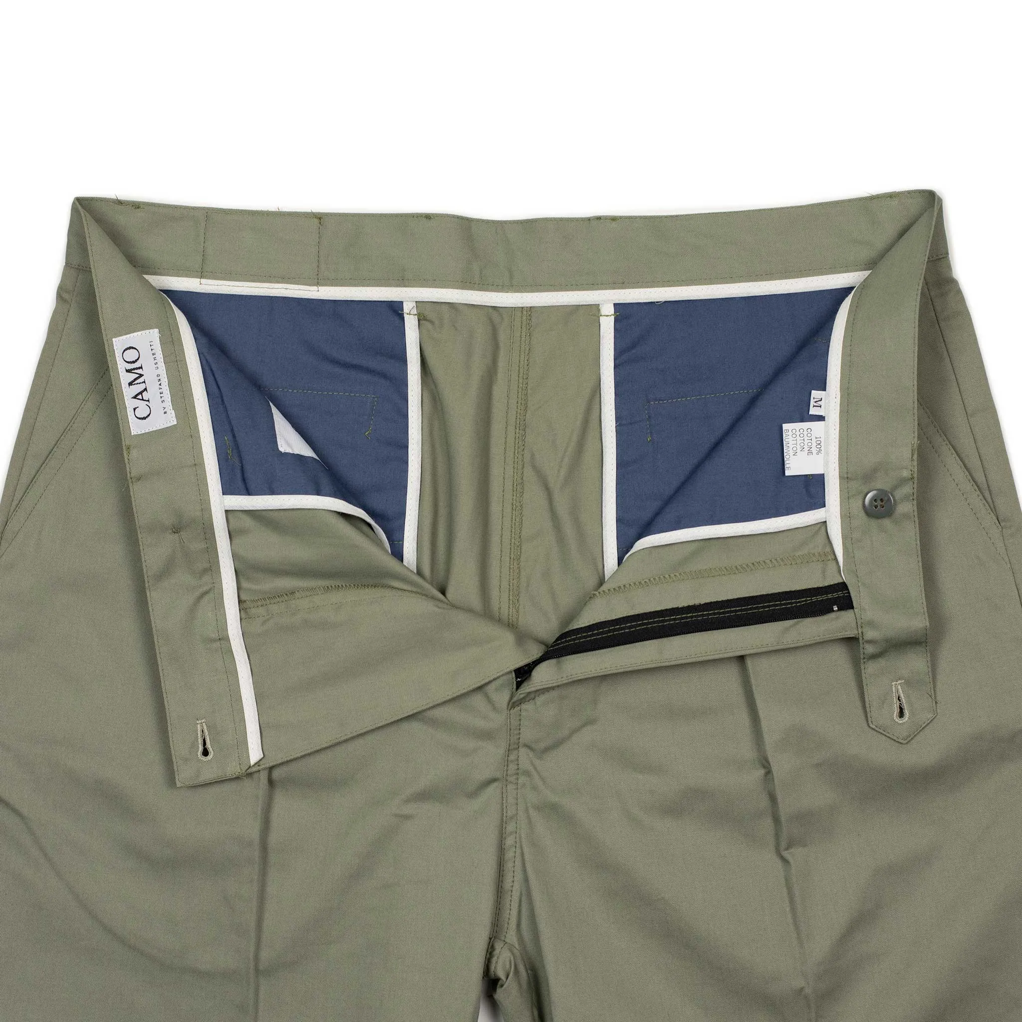 Comanche classic trousers in pale olive light cotton twill (restock)