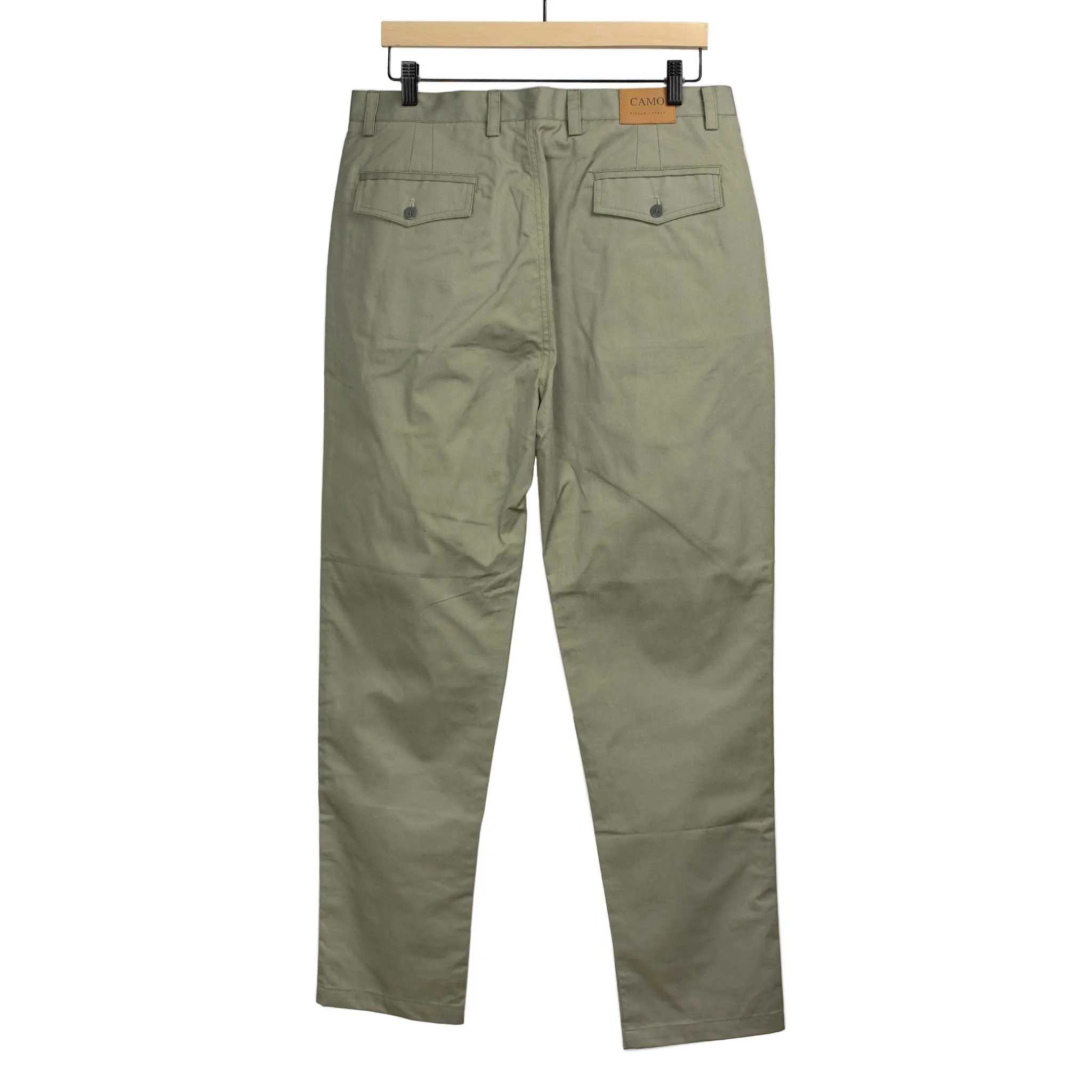 Comanche classic trousers in pale olive light cotton twill (restock)