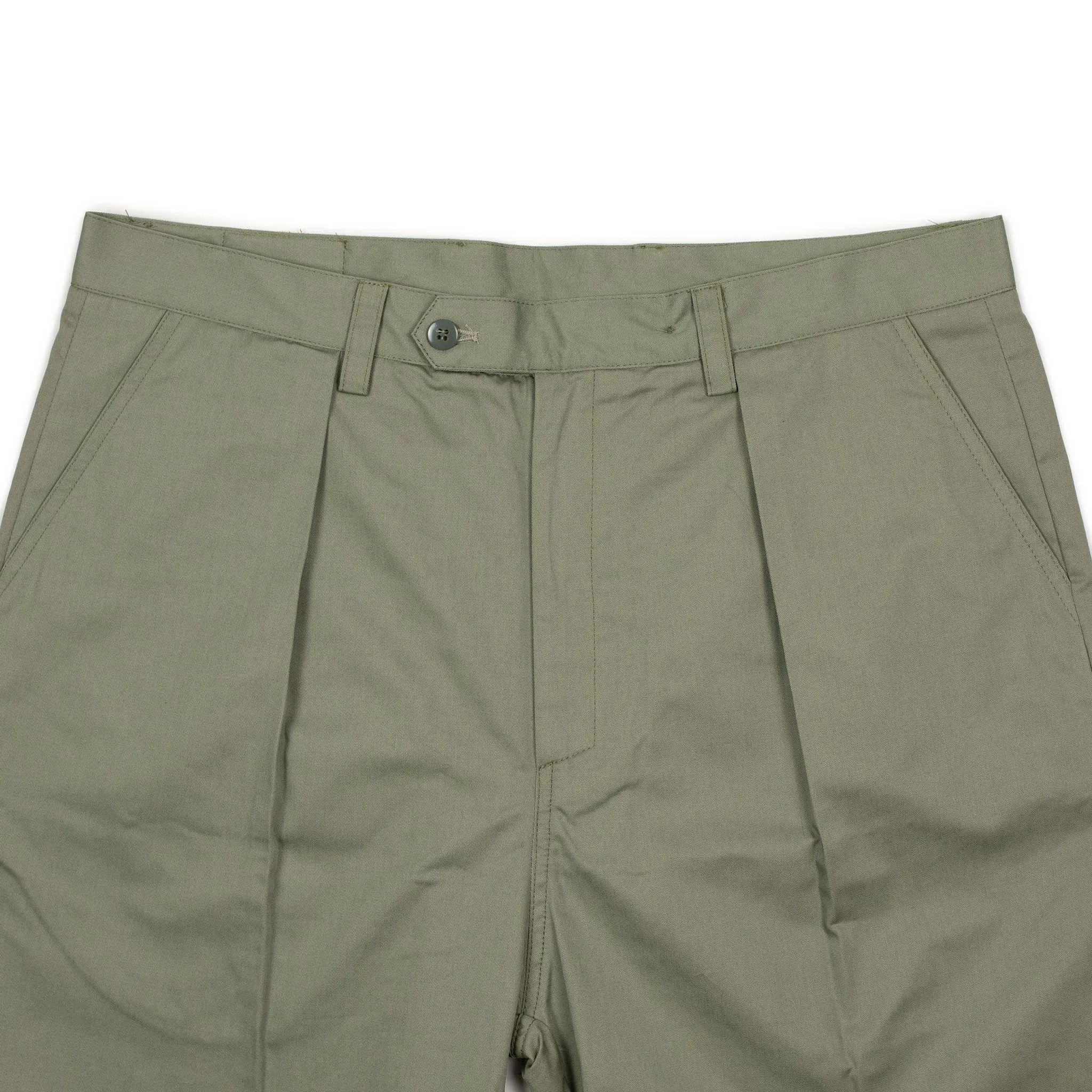 Comanche classic trousers in pale olive light cotton twill (restock)