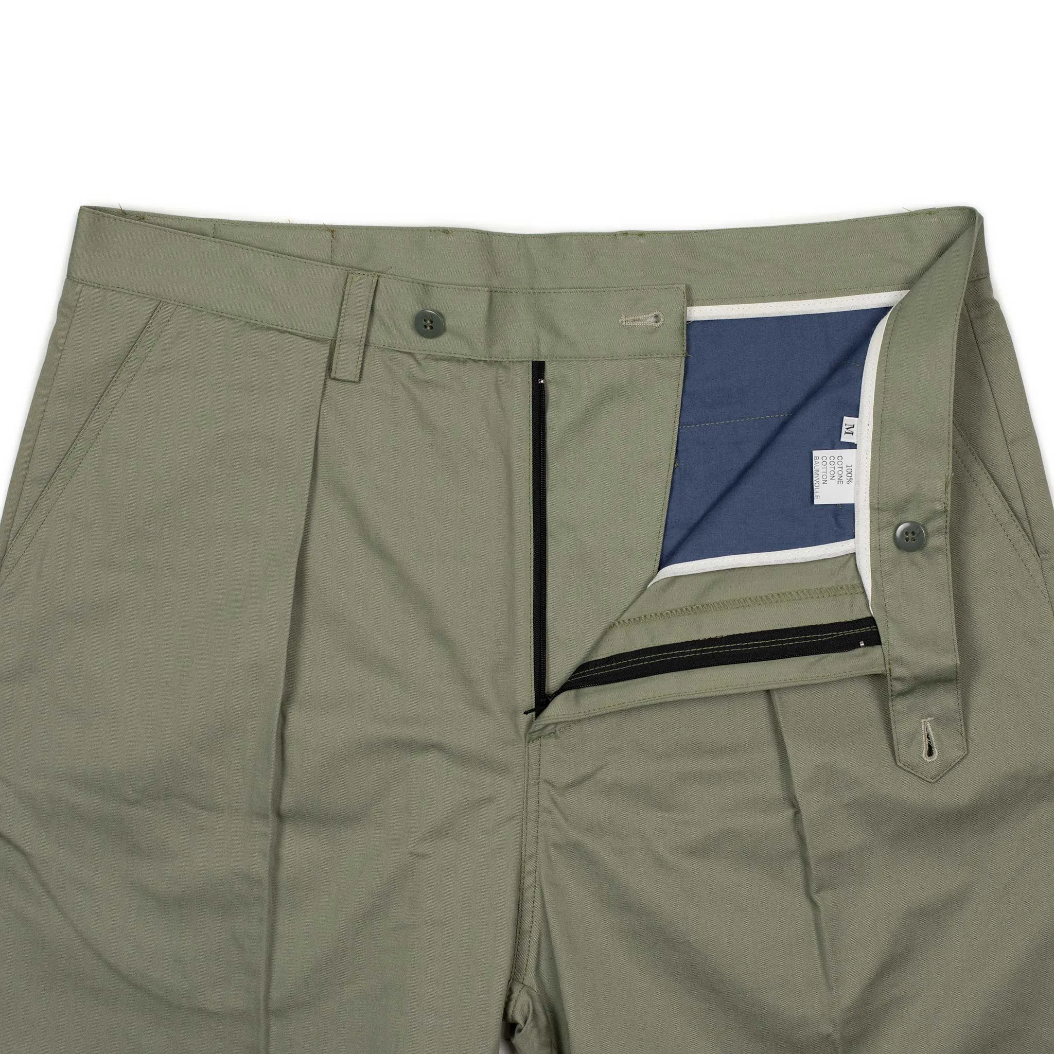 Comanche classic trousers in pale olive light cotton twill (restock)