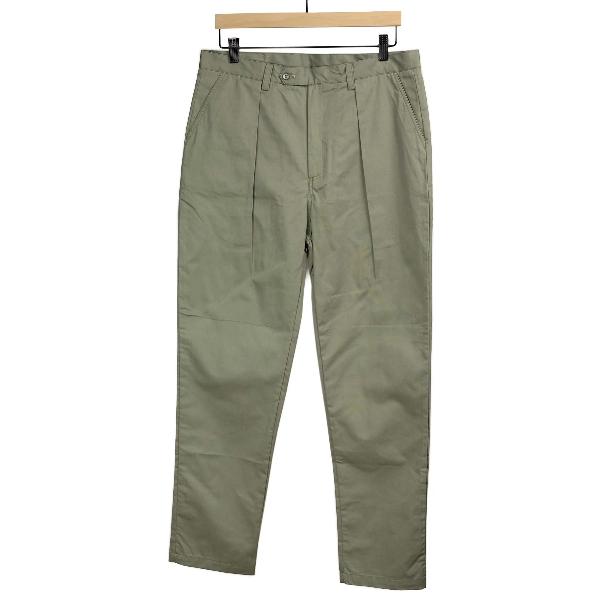 Comanche classic trousers in pale olive light cotton twill (restock)