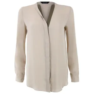 Combination Placket Blouse in Beige