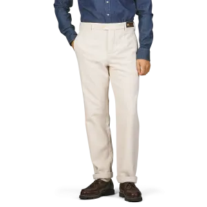 Ecru Beige Cotton Wool Berardo Trousers