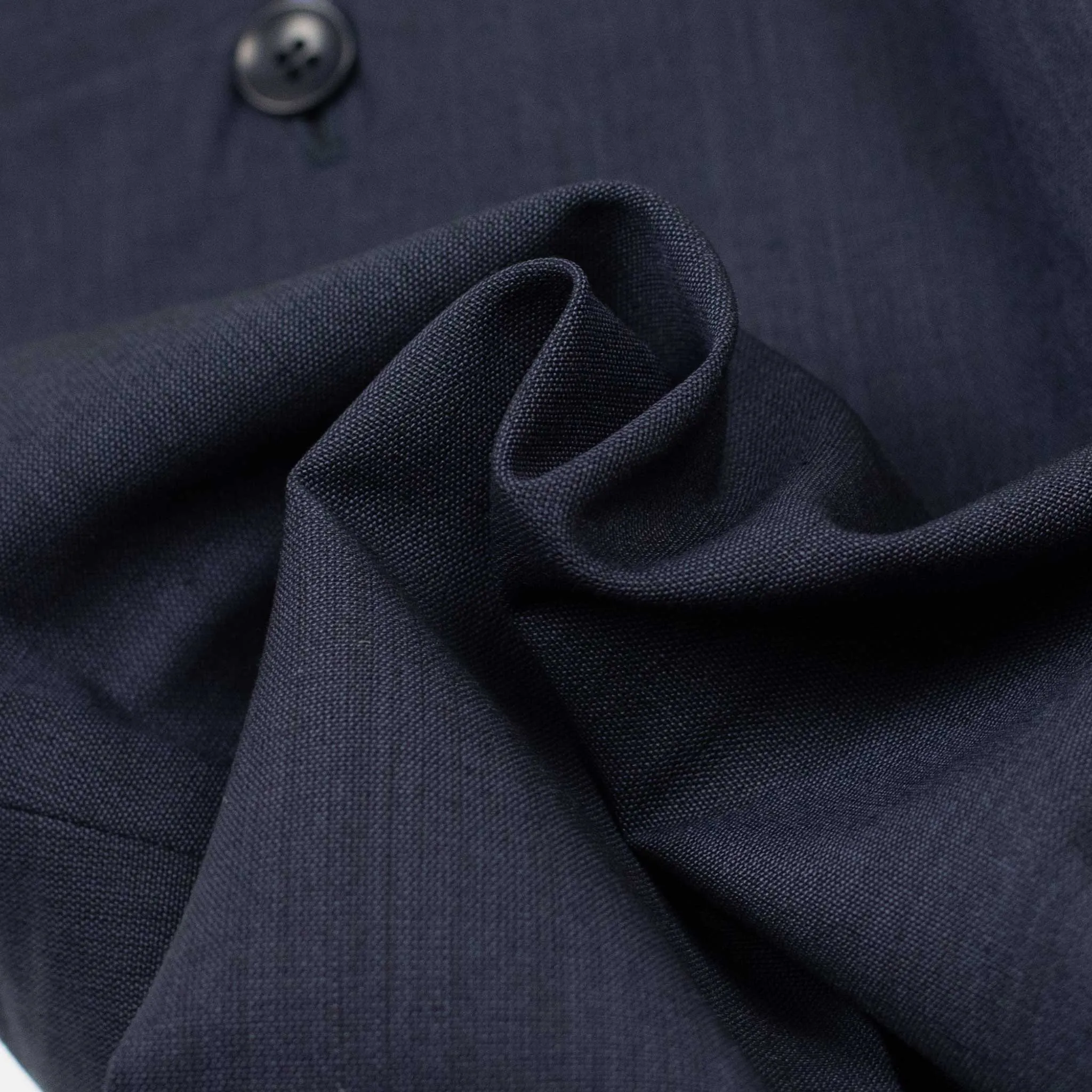 Exclusive pleated easy pants in navy wool and cotton