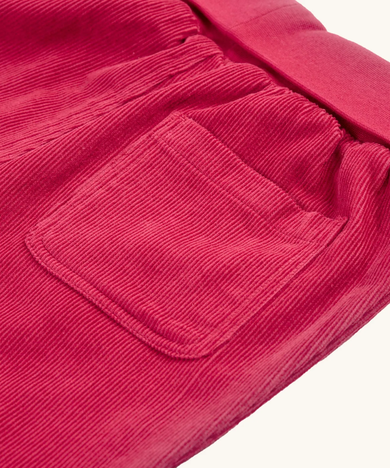 Frugi Carrot Corduroy Pull-Up Pants - Lingonberry Red