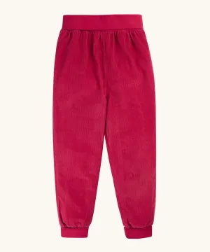 Frugi Carrot Corduroy Pull-Up Pants - Lingonberry Red