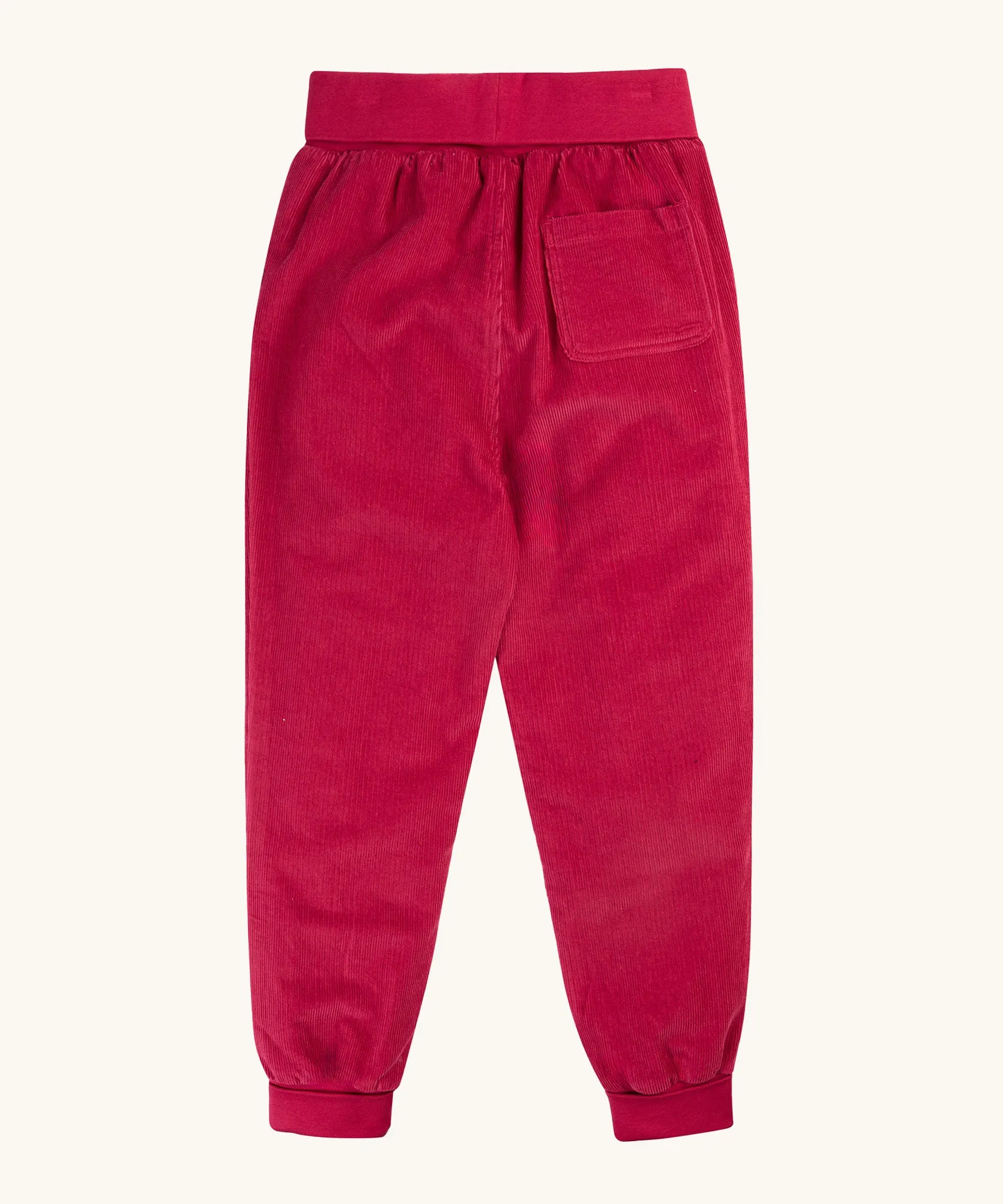Frugi Carrot Corduroy Pull-Up Pants - Lingonberry Red