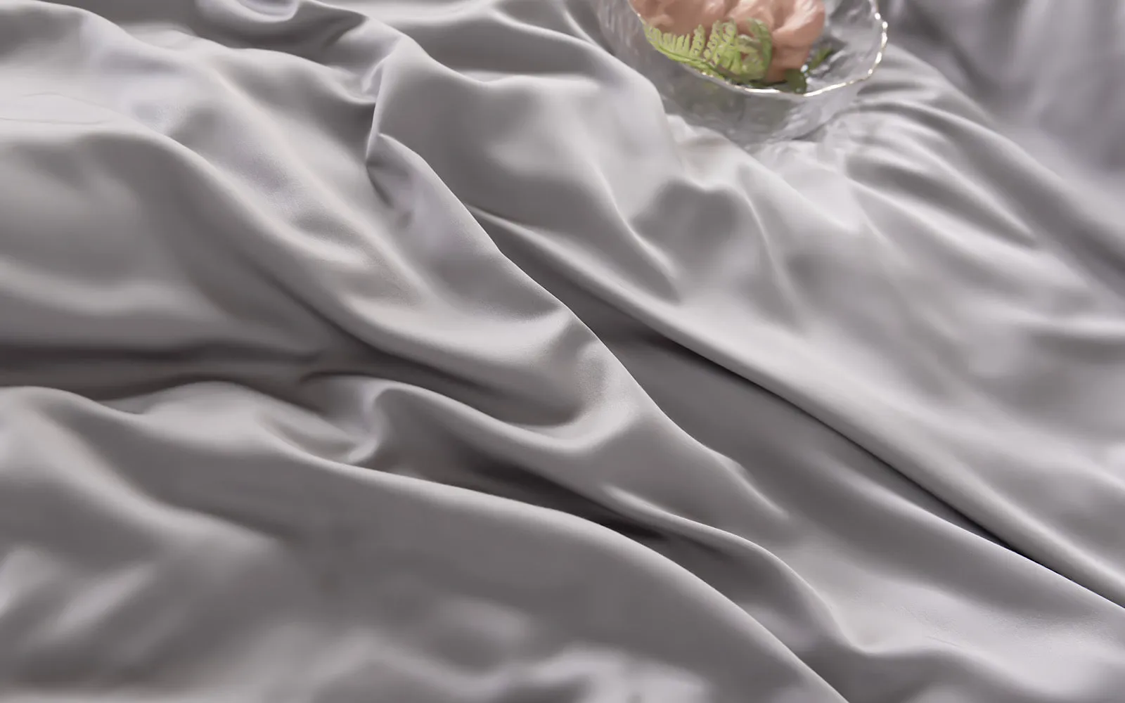 Grey Double GF 100% Organic Bamboo 300tc Luxurious sateen weave Bedding Set Duvet Cover, Extra Deep 40cm Fitted Sheet, 2 x Pillow Cases
