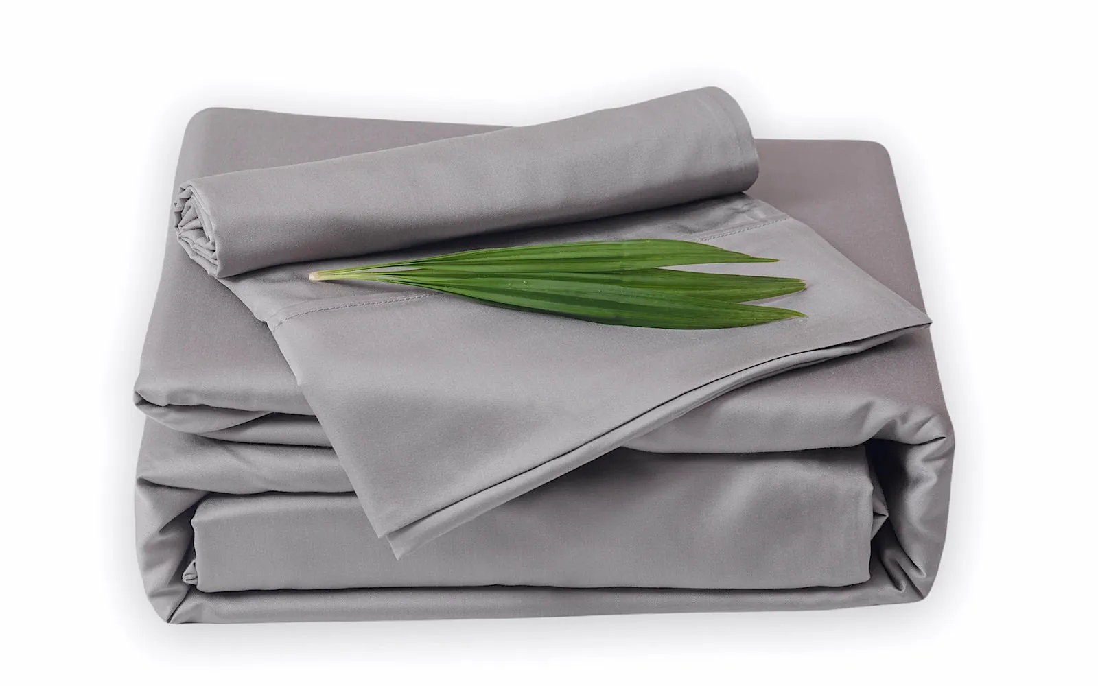Grey Double GF 100% Organic Bamboo 300tc Luxurious sateen weave Bedding Set Duvet Cover, Extra Deep 40cm Fitted Sheet, 2 x Pillow Cases