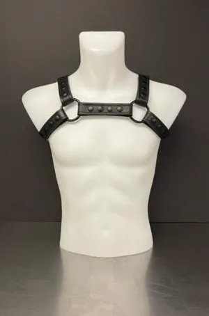Harness Barbarian - Black Leather with Black Snaps - Medium/Large