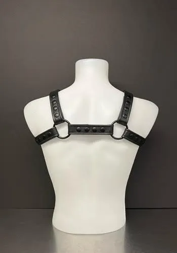 Harness Barbarian - Black Leather with Black Snaps - Medium/Large